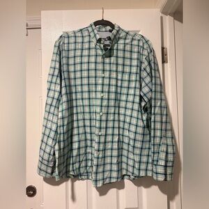 Izod Casual Plaid Shirt in Blue and Green
